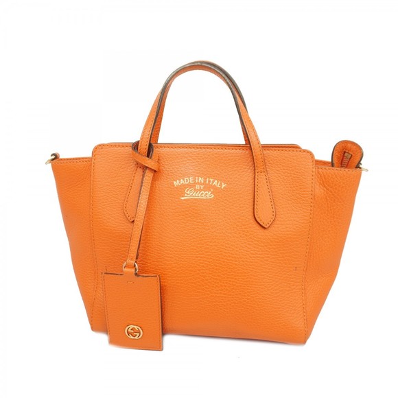 Gucci Handbag Orange Leather Swing - Picture 1 of 9